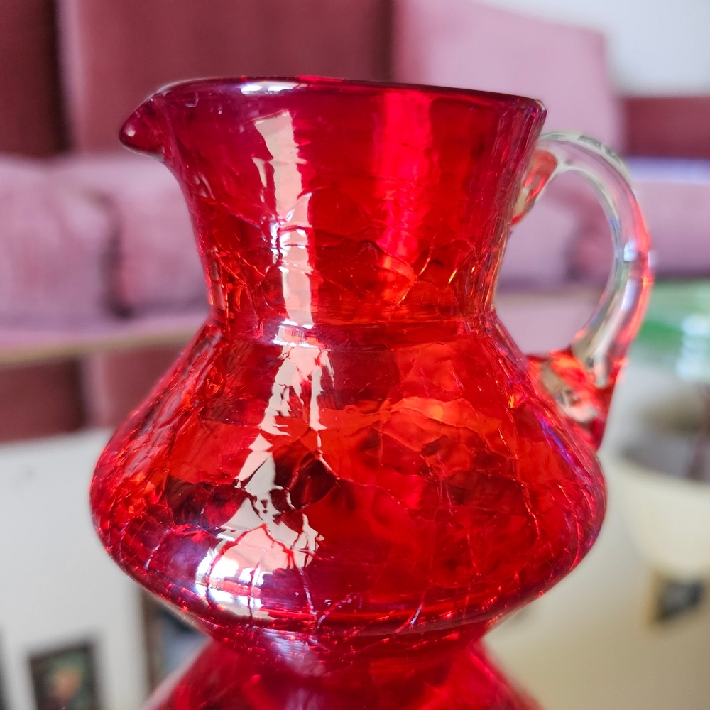 Tiny Pilgrim Crackled Glass Pitcher